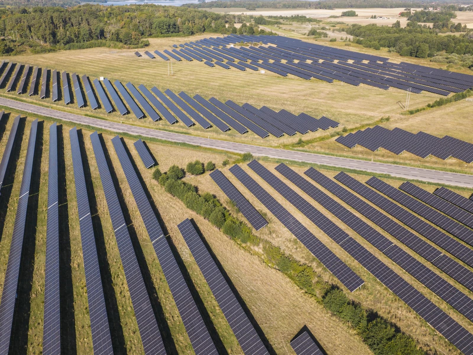 Vista aérea de un parque solar